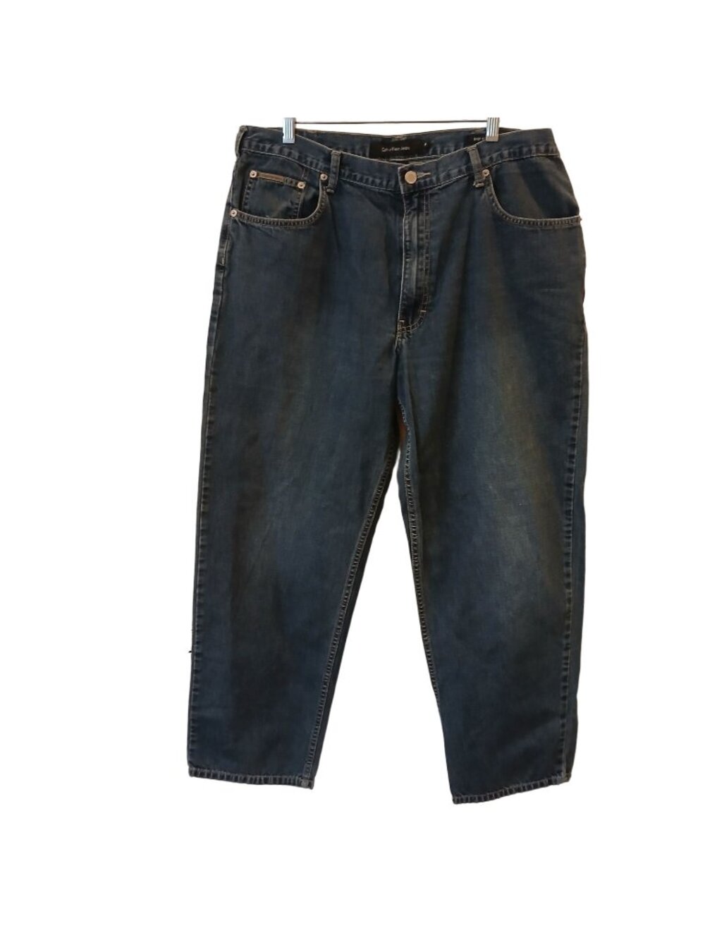 Calvin Klein Mens 38 x 29 Easy Fit Jeans Medium Wash Denim #I-3